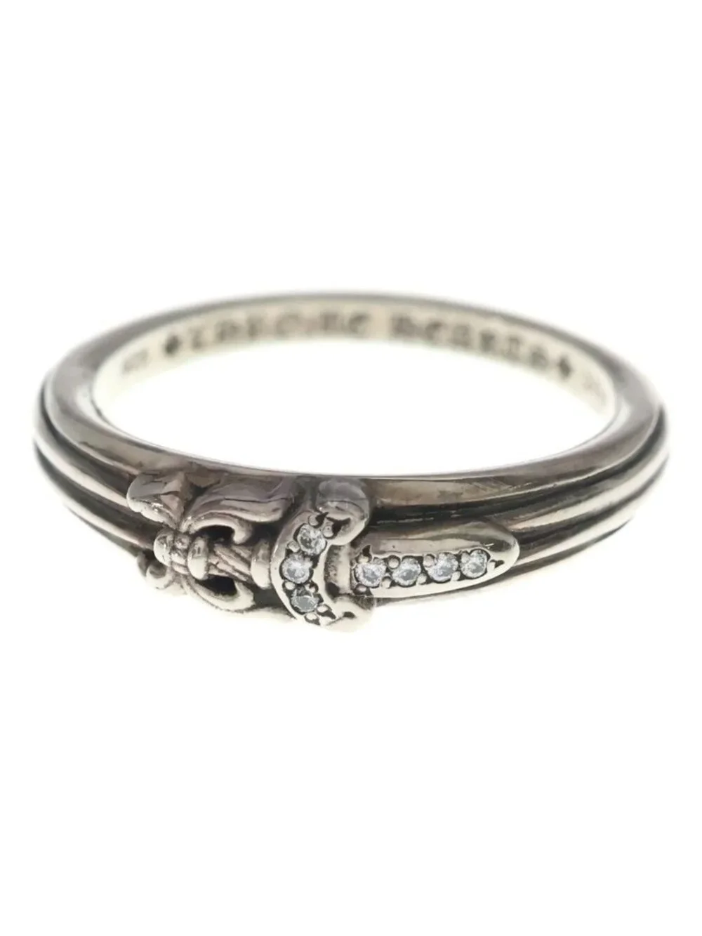 Chrome Hearts Baby P D Classic Dagger Pave Diamond Silver Ring